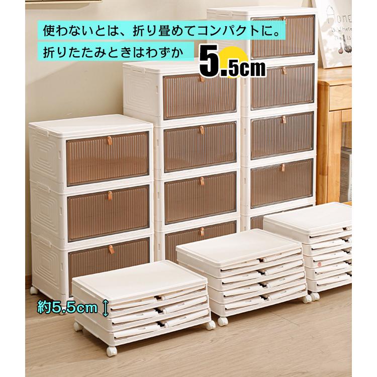 半透明 高品質 収納ボックス 超大容量 おしゃれ キャスター付き 組立