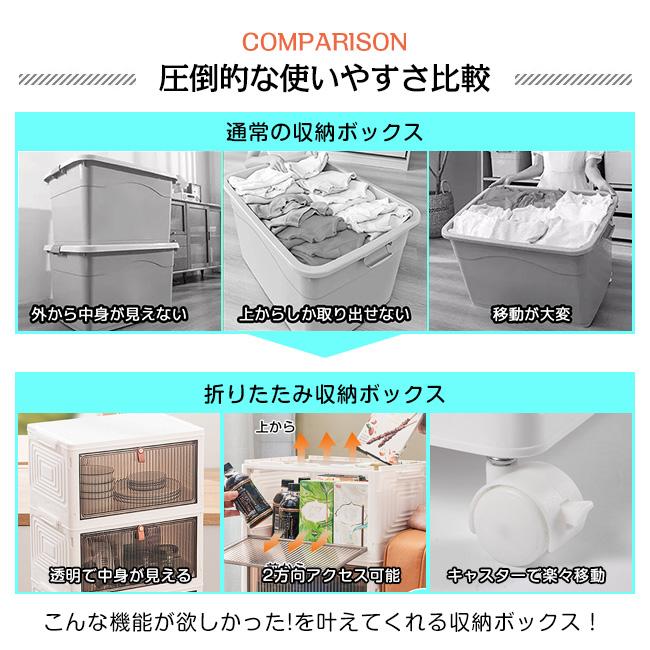 半透明 高品質 収納ボックス 超大容量 おしゃれ キャスター付き 組立