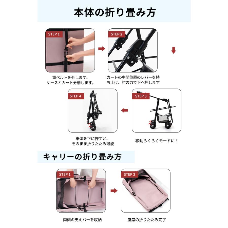 高品質 3WAY 多機能 分離式4輪ペットカート 対面式 ペットキャリー