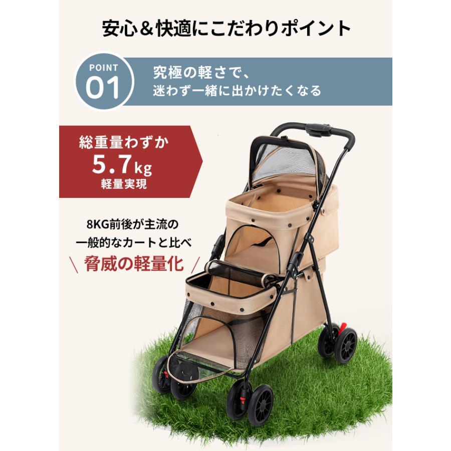 高品質 2WAY 豪華な2層大型ペットカート 中型犬 簡単に収納 ペット