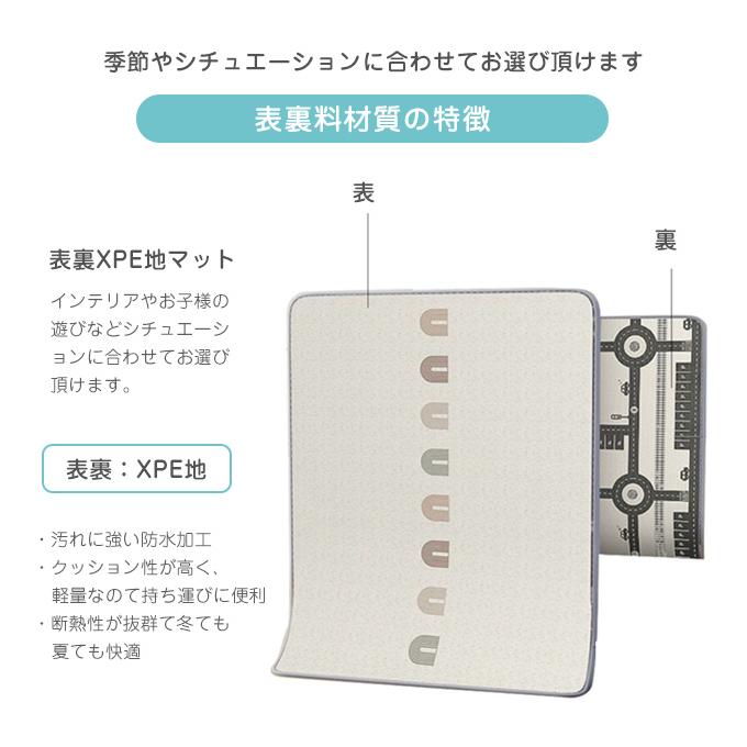 プレイマット 折りたたみ 床暖房対応 厚手 防水 ノンホルム ベビー