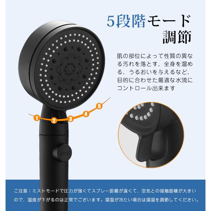 シャワーヘッドセット 温度調整機能付き シャワーヘッド 2個セット ウルトラファインバブル マイクロバブル
