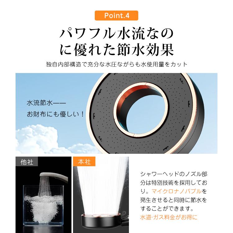 3段階調節シャワーヘッド ナノバブル ウルトラファインバブル 浄水