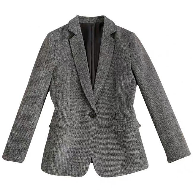 ジャケット テーラード きれいめ シンプル ツイード 上品 スリット