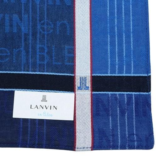 ランバンオンブルー ハンカチ 2枚セット LANVIN en Bleu メンズ ブランド ラッピング無料 日本製 シャドーロゴ コットン 青 110124 送料無料｜fflower11｜06