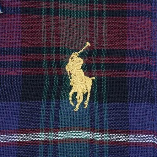 新古品 ポロ・ラルフローレン ハンカチ ２枚セット POLO RALPH LAUREN メンズ レディース ラッピング無料 タータンチェック ガーゼ タオル 紺×ピンク 260424｜fflower11｜05