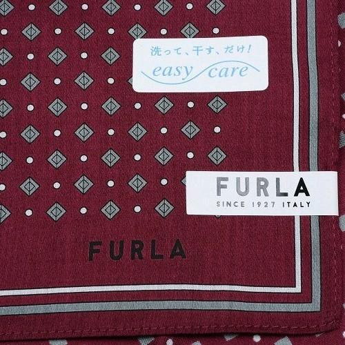 新古品 フルラ ハンカチ 2枚セット FURLA メンズ レディース ブランド ラッピング無料 日本製 EasyCare 小紋柄 コットン 青×ワイン 260424 送料無料｜fflower11｜05