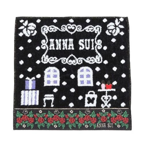 ANNA SUI（アナスイ） ショップ柄 タオルハンカチ 2枚セット 黒