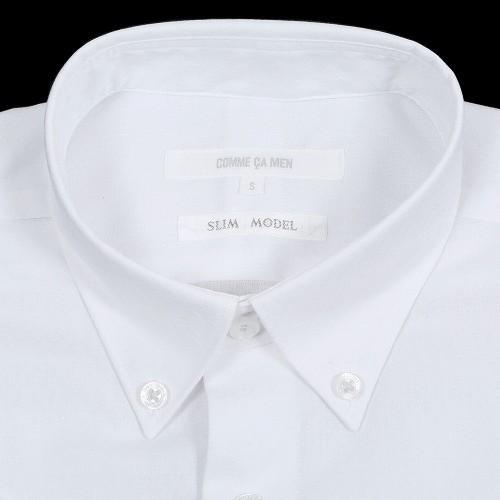 SALE54%OFF COMME CA MEN コムサメン  形態安定 ホワイトドビー ドレスシャツ 半袖  白 20/2/2 050220 送料無料｜fflower11｜02