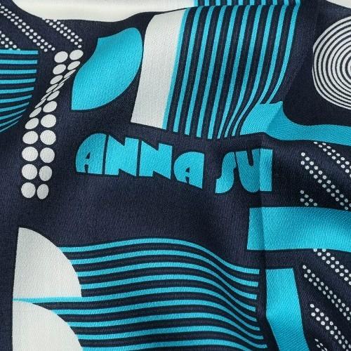 アナスイ ハンカチ ２枚セット ANNA SUI レディース ラッピング無料 日本製 SWIRLING LEAVES / ART DECO コットン 青 100524 送料無料｜fflower11｜07