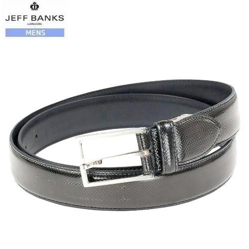 訳あり商品 JEFF BANKS ジェフバンクス 日本製 本革 グロッシーエンボス レザーベルト グレー 22/3/3 180322 送料無料