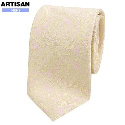 SALE73%OFF ARTISAN アルチザン 日本製 ペイズリー刺繍シルクネクタイ ピンク 15/6/4 240615 20.03sage 送料無料