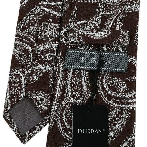 SALE55%OFF D'URBAN ダーバン 日本製 ペイズリー ウールシルク ネクタイ 茶 20/9/1 0209205 送料無料  22.02sage | D'URBAN | 03