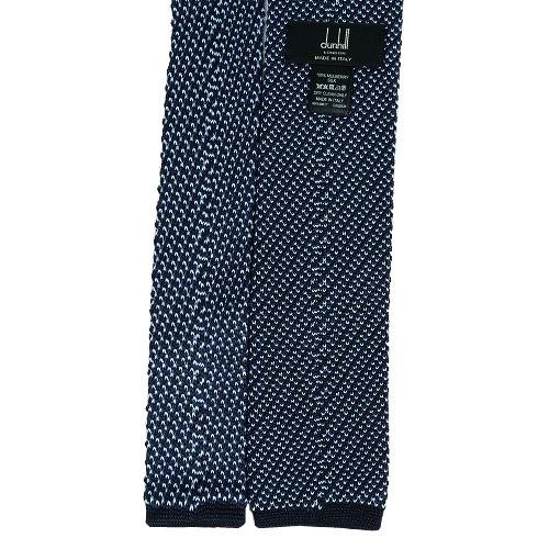 dunhill ダンヒル ニットタイ 100%シルク スクエア ナロータイ