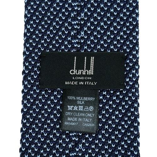 dunhill ダンヒル　ニットタイ　100%シルク　スクエア　ナロータイ　美品 dunhill 新古品 ダンヒル イタリア製 スクエア シルク