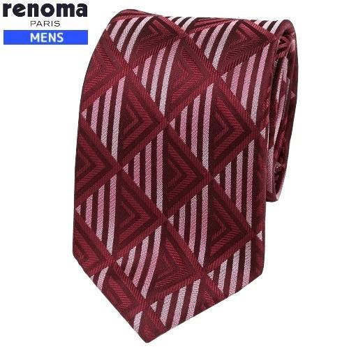 SALE57%OFF renoma PARIS レノマ 日本製 幾何学柄 シルクネクタイ ワイン 22/1/3 140122 送料無料 | renoma