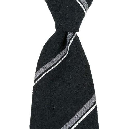マッキントッシュ ネクタイ MACKINTOSH LONDON 60%OFF プレゼント ラッピング無料 日本製 撥水加工 BIANCHI シャンタンカラードストライプ シルク 黒 100823 | MACKINTOSH LONDON | 03