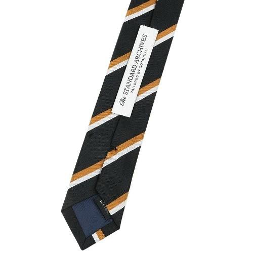 五大陸 ネクタイ gotairiku -THE STANDARD ARCHIVES- 50%OFF メンズ 最上級ライン 日本製 シャンタン生地 ストライプ シルク 黒 101024 | gotairiku | 04