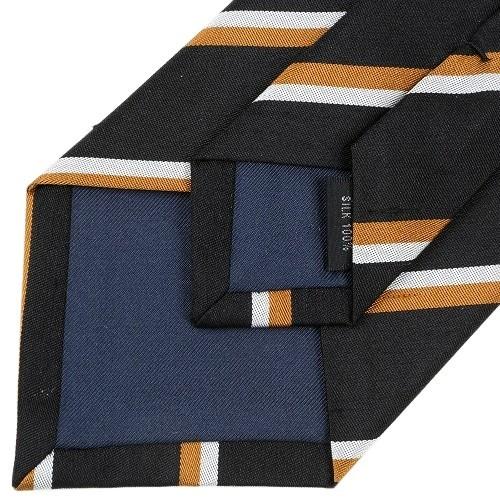 五大陸 ネクタイ gotairiku -THE STANDARD ARCHIVES- 50%OFF メンズ 最上級ライン 日本製 シャンタン生地 ストライプ シルク 黒 101024 | gotairiku | 06