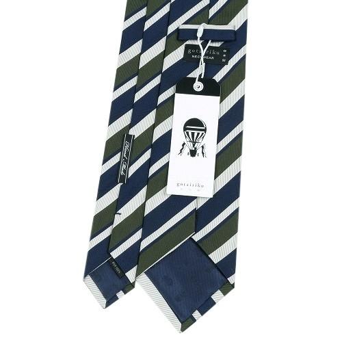 五大陸 ネクタイ gotairiku 50%OFF メンズ ブランド 日本製 ハンドメイド 西陣織り レジメンタル シルク 紺×緑 101024 送料無料 | gotairiku | 02