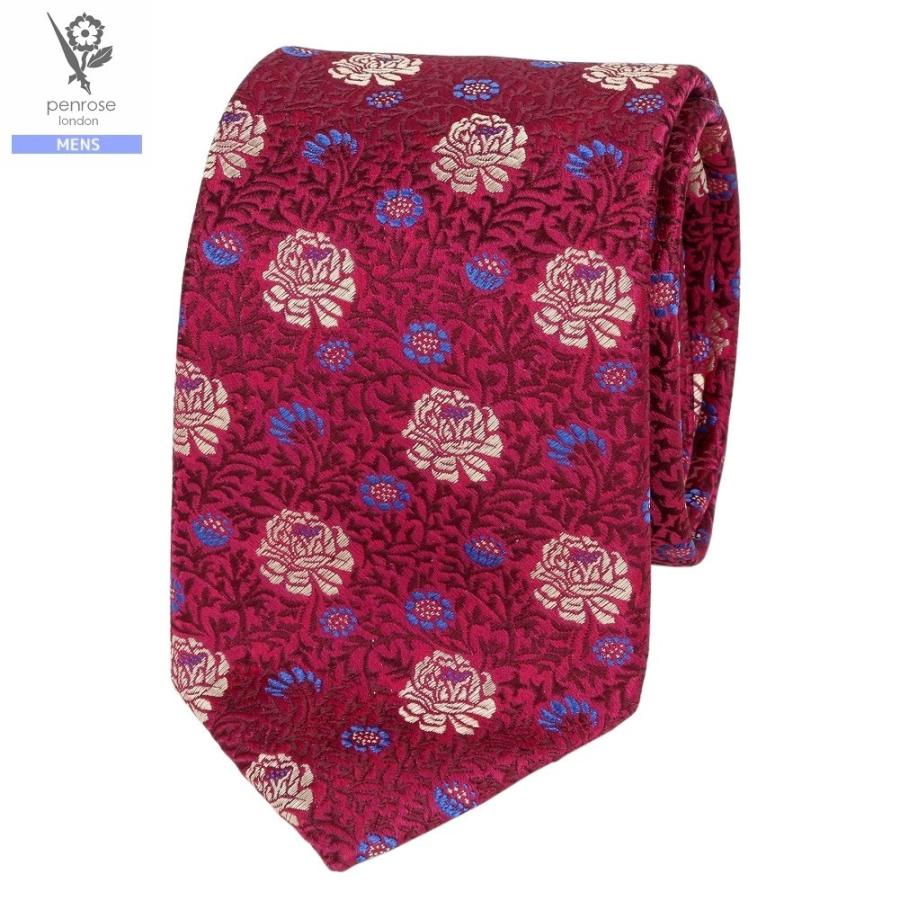 Penrose London シルクネクタイ 紫と赤