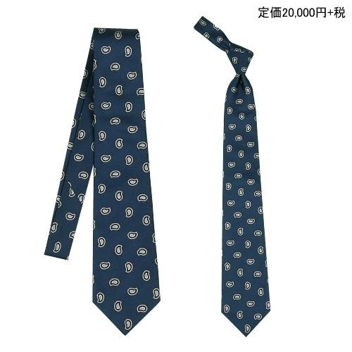【新品未使用】ポールスチュアート ネクタイ ネイビー ペイズリー柄 光沢 高級 セール】 【Nikkei magazine掲載】ネクタイ/ペイズリー