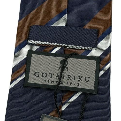 サンプル品 五大陸 ネクタイ gotairiku メンズ ブランド 日本製  FermoFossati レジメンタル シルク 紺 060325 送料無料 | gotairiku | 04