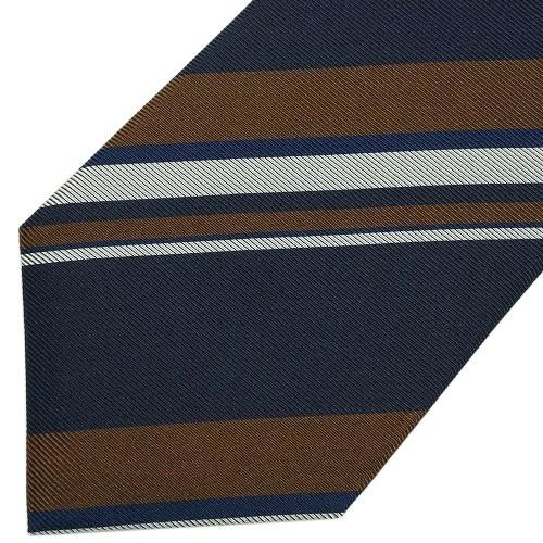 サンプル品 五大陸 ネクタイ gotairiku メンズ ブランド 日本製  FermoFossati レジメンタル シルク 紺 060325 送料無料 | gotairiku | 05