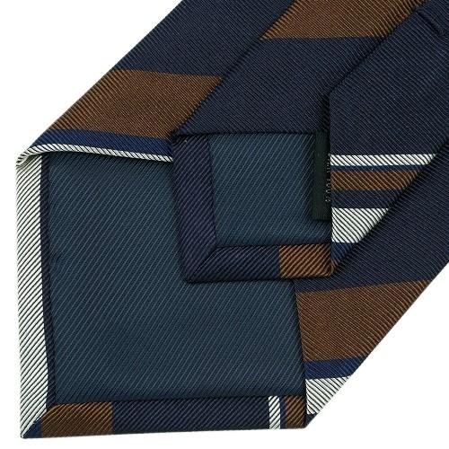 サンプル品 五大陸 ネクタイ gotairiku メンズ ブランド 日本製  FermoFossati レジメンタル シルク 紺 060325 送料無料 | gotairiku | 06