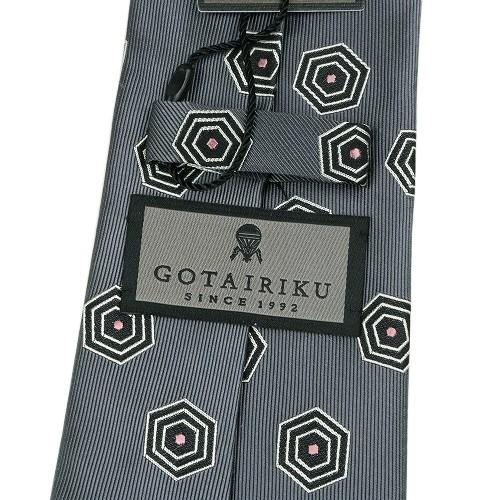 サンプル品 五大陸 ネクタイ gotairiku メンズ ブランド 日本製 ハンドメイド 小紋柄 シルク グレー 130325 送料無料 | gotairiku | 04
