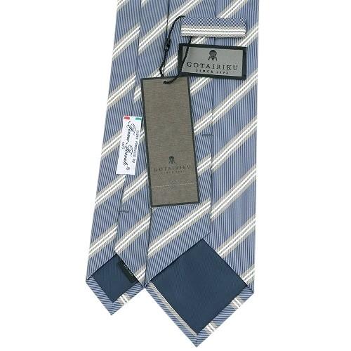サンプル品 五大陸 ネクタイ gotairiku メンズ ブランド 日本製 FermoFossati レジメンタル シルク 青 130325 送料無料 | gotairiku | 02