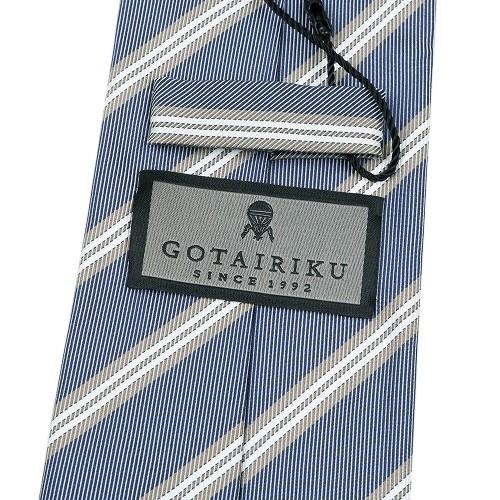 サンプル品 五大陸 ネクタイ gotairiku メンズ ブランド 日本製 FermoFossati レジメンタル シルク 青 130325 送料無料 | gotairiku | 04