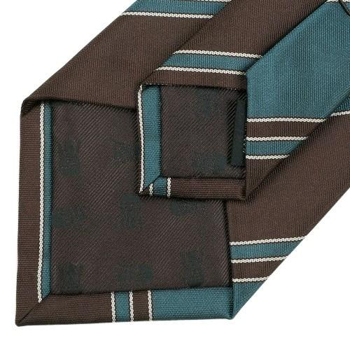サンプル品 五大陸 ネクタイ gotairiku メンズ ブランド 日本製 ハンドメイド レジメンタル シルク 緑×茶 130325 送料無料 | gotairiku | 06