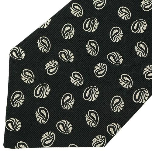 五大陸 ネクタイ gotairiku 50%OFF メンズ ブランド 日本製 ハンドメイド 京都西陣 ミニペイズリー シルク 黒 130325 送料無料 | gotairiku | 05