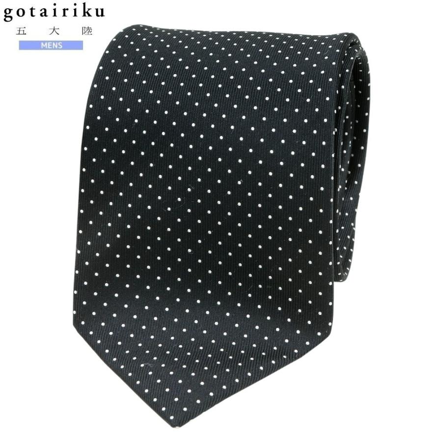 五大陸 ネクタイ gotairiku 40%OFF メンズ ブランド ギフト プレゼント 日本製 京都西陣 ピンドット シルク 黒 130325 送料無料 | gotairiku