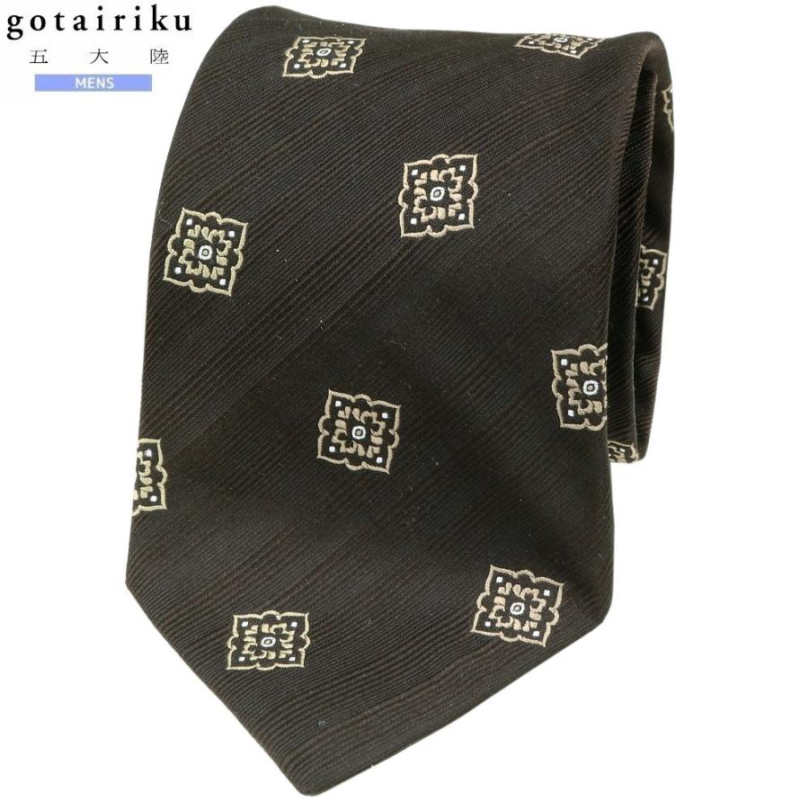 五大陸 ネクタイ gotairiku 50%OFF メンズ ブランド 日本製 ハンドメイド 京都西陣 小紋柄 シルク 暗茶 130325 送料無料 | gotairiku