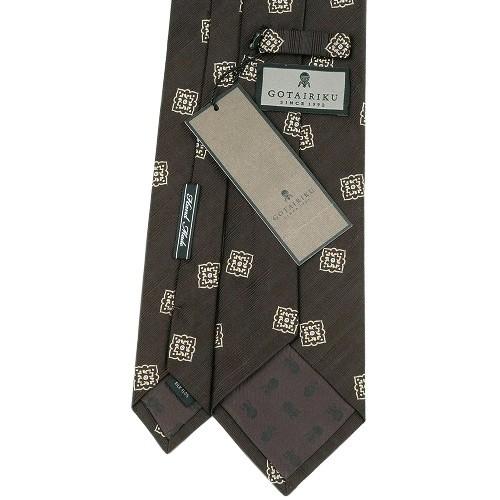 五大陸 ネクタイ gotairiku 50%OFF メンズ ブランド 日本製 ハンドメイド 京都西陣 小紋柄 シルク 暗茶 130325 送料無料 | gotairiku | 02