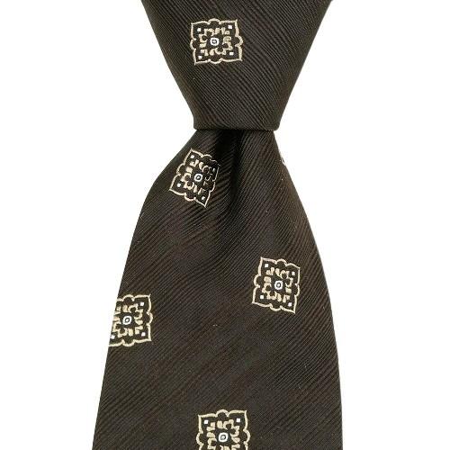 五大陸 ネクタイ gotairiku 50%OFF メンズ ブランド 日本製 ハンドメイド 京都西陣 小紋柄 シルク 暗茶 130325 送料無料 | gotairiku | 03