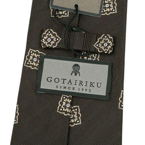 五大陸 ネクタイ gotairiku 50%OFF メンズ ブランド 日本製 ハンドメイド 京都西陣 小紋柄 シルク 暗茶 130325 送料無料 | gotairiku | 04