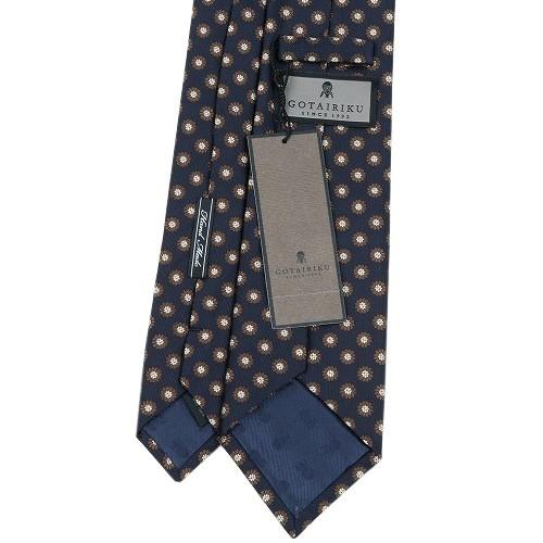 五大陸 ネクタイ gotairiku 50%OFF メンズ ブランド 日本製 ハンドメイド 京都西陣 小花柄 シルク 紺 130325 送料無料 | gotairiku | 02