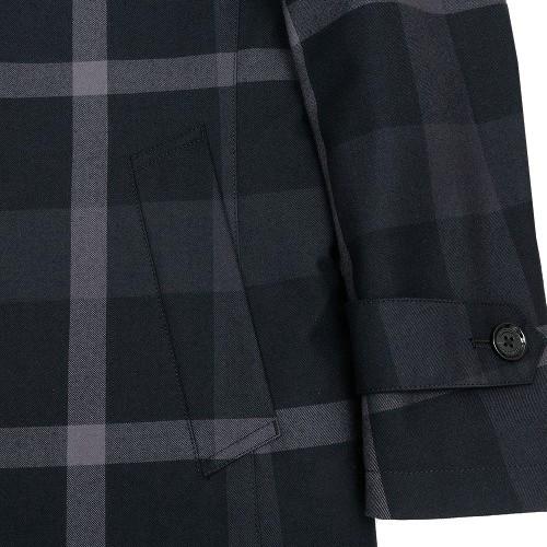 ブラックレーベル ステンカラーコート BLACK LABEL CRESTBRIDGE 25%OFF メンズ ブランド ライナー付き テクニカルウール クレストブリッジチェック 黒 2711BEの画像
