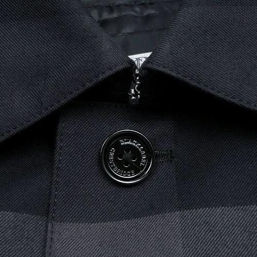 ブラックレーベル ステンカラーコート BLACK LABEL CRESTBRIDGE 25%OFF メンズ ブランド ライナー付き テクニカルウール クレストブリッジチェック 黒 2711BEの画像