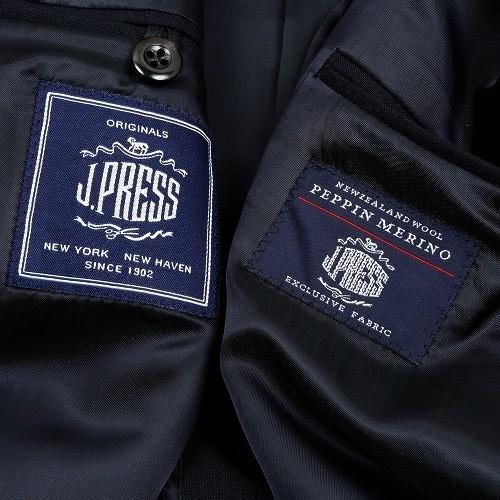 J.PRESS 金釦 紺ブレザー ジェイプレス 10%OFF メンズ ブランド 【J.PRESS ORIGINALS】日本製 ペピンメリノトロピカル 3B 背抜き 紺 0204BE 送料無料の画像