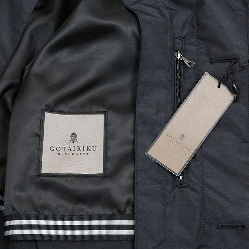 五大陸 ステンカラーコート gotairiku 35%OFF メンズ ブランド 春秋 撥水 軽量 メランジシャンブレー 黒 2304BF 送料無料の画像