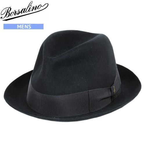 ★ 【1点限り】 【Borsalino】 ボルサリーノ イタリア製 アレッサンドリア ミドルブリム フェルトハット (帽子) 黒 『20/1/4』 240120