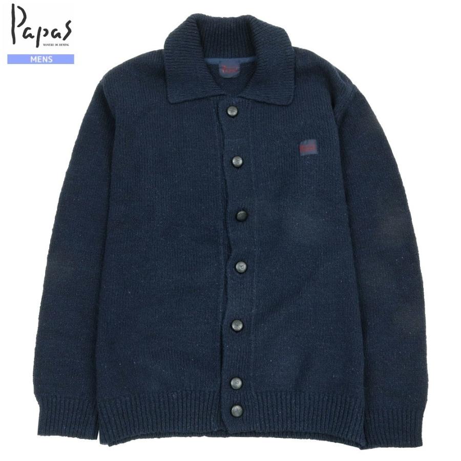 PAPAS（パパス） カーディガン メンズ ブランド 日本製 ピリング加工