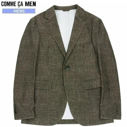 SALE76%OFF 1点限り  COMME CA MEN コムサメン モナリザ リネンプリント ジャケット 茶 22/4/3 140422 送料無料｜fflower11