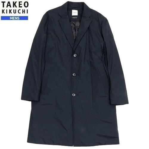 タケオキクチ ダウンコート TAKEO KIKUCHI メンズ ブランド 防寒 LIMONTA EAST 軽量タフタ ダウンチェスターコート 紺 280324