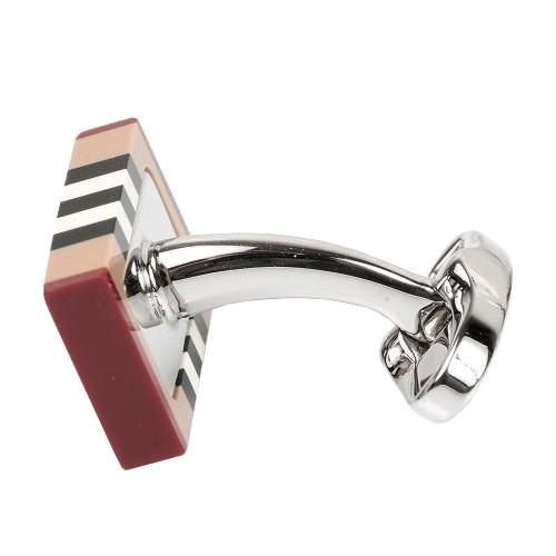 難あり未使用品 バーバリー メンズ ブランド カフスボタン BURBERRY VINTAGE-CHECK-STRIPE ベージュ 180424 送料無料