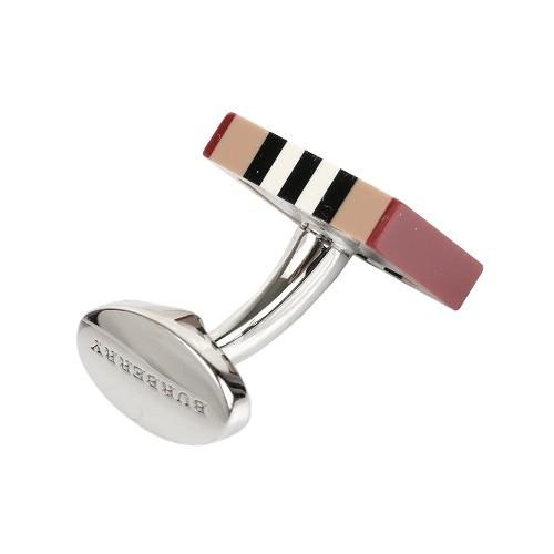 難あり未使用品 バーバリー メンズ ブランド カフスボタン BURBERRY VINTAGE-CHECK-STRIPE ベージュ 180424 送料無料